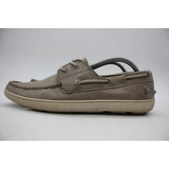Frye Men's Size 10 D Briggs Boat Shoe Slate Gray Leather Casual Shoes Lace Up