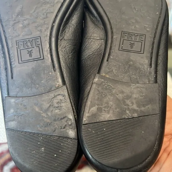 Frye Regina Ballet Flats Black Leather Pointed Toe Slip On Shoes Women Size 6
