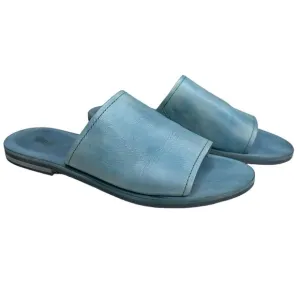 FRYE Robin Slide Women’s Blue Leather Sandals Slip On, Slides Shoes. Size 7