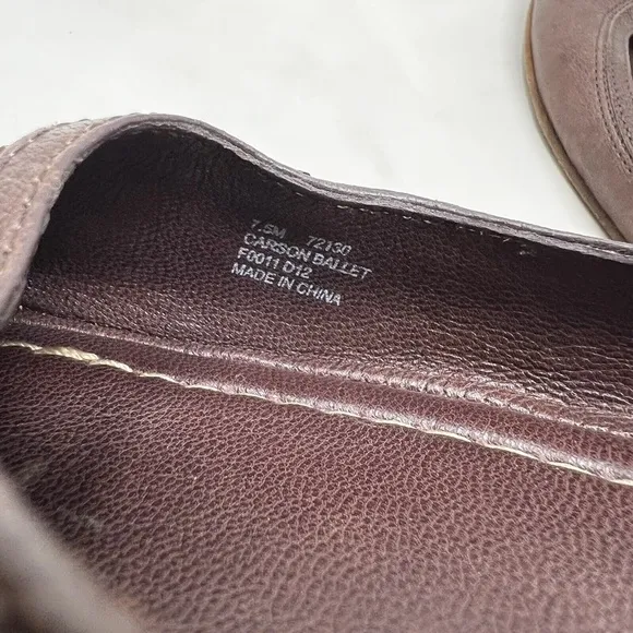 Frye Shoes Womens 7.5 M Carson Ballet Flat Slip on Brown Leather Round Toe