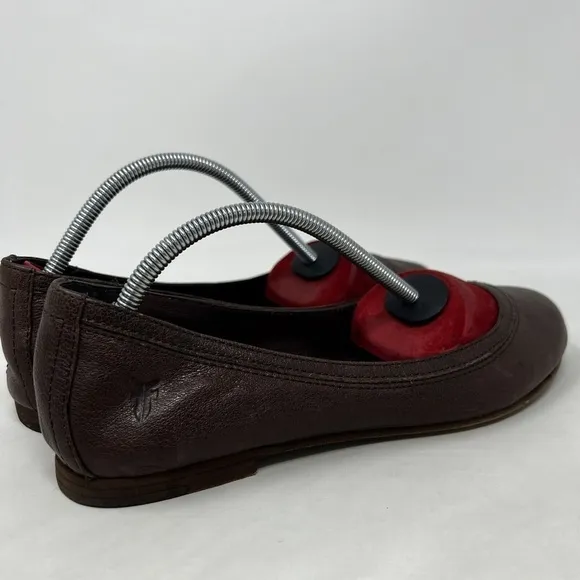 Frye Shoes Womens 7.5 M Carson Ballet Flat Slip on Brown Leather Round Toe