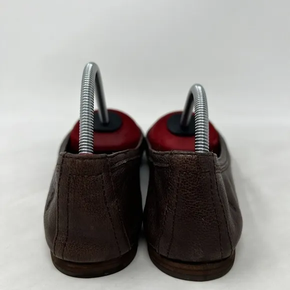 Frye Shoes Womens 7.5 M Carson Ballet Flat Slip on Brown Leather Round Toe