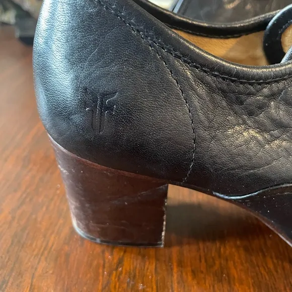 Frye Stella Country Leather Slip-on Shoes Oxford w/Heel Round Toe