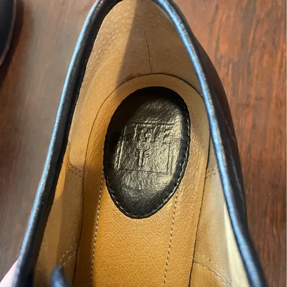 Frye Stella Country Leather Slip-on Shoes Oxford w/Heel Round Toe