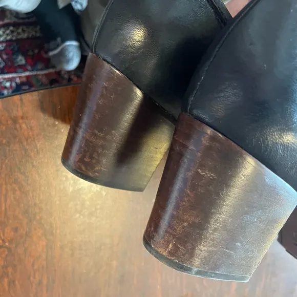 Frye Stella Country Leather Slip-on Shoes Oxford w/Heel Round Toe