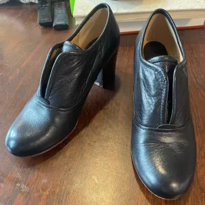 Frye Stella Country Leather Slip-on Shoes Oxford w/Heel Round Toe