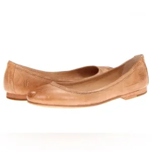 Frye Tan Leather ballet flats Sz 8.5 Carson Casual Neutral
