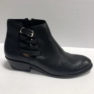 Frye Women’s Carson Belted Black Leather Boots, Size 8.5 M