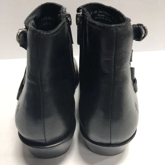 Frye Women’s Carson Belted Black Leather Boots, Size 8.5 M