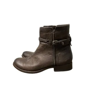 Frye Womens Dark Brown Leather Melissa Seam Short Side Zip Ankle Boots Size 6