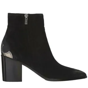 Frye Women's Flynn Short Metal Plate Suede Black Ankle Bootie 8.5