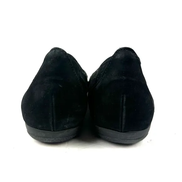 Gabor Flats US 11 Black Suede Perforated Slip On Shoes Womens Comfort UK 8.5