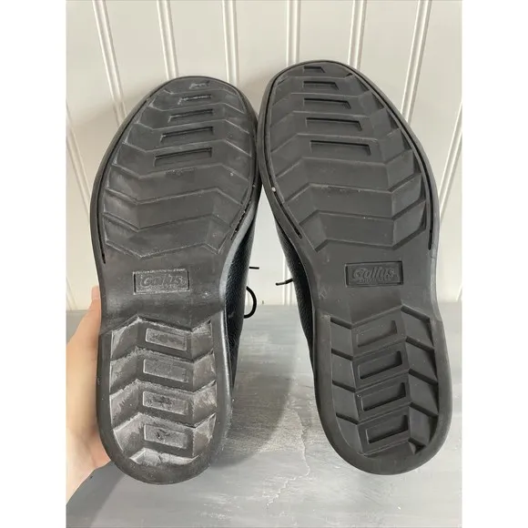 GALLUS Myron Black Pebbled Leather Oxford Lace Up‎ Apron Toe Men Shoes 10.5M