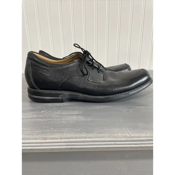 GALLUS Myron Black Pebbled Leather Oxford Lace Up‎ Apron Toe Men Shoes 10.5M