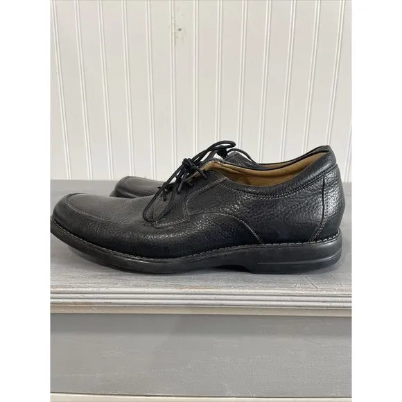 GALLUS Myron Black Pebbled Leather Oxford Lace Up‎ Apron Toe Men Shoes 10.5M