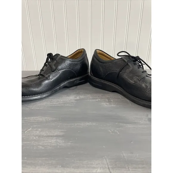 GALLUS Myron Black Pebbled Leather Oxford Lace Up‎ Apron Toe Men Shoes 10.5M