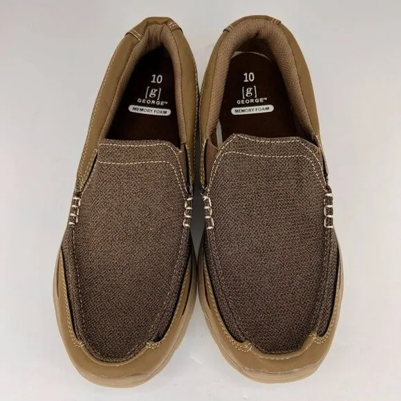 George Mens NGE20CA016 Brown Mentor Round Toe Low Top Size 10 Slip-On Shoes
