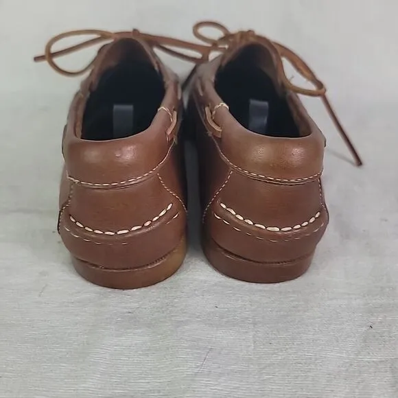 GH Bass Co Boat Dock Shoes Men's Size 9.5 Brown Leather Slip-On Lace Up #0929