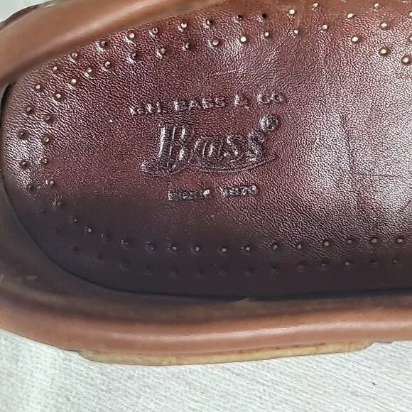 GH Bass Co Boat Dock Shoes Men's Size 9.5 Brown Leather Slip-On Lace Up #0929