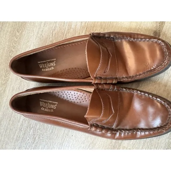 G.H. Bass Weejuns Men’s Larson Penny Loafers Whiskey Size 9.5D Y2K Dress Shoes