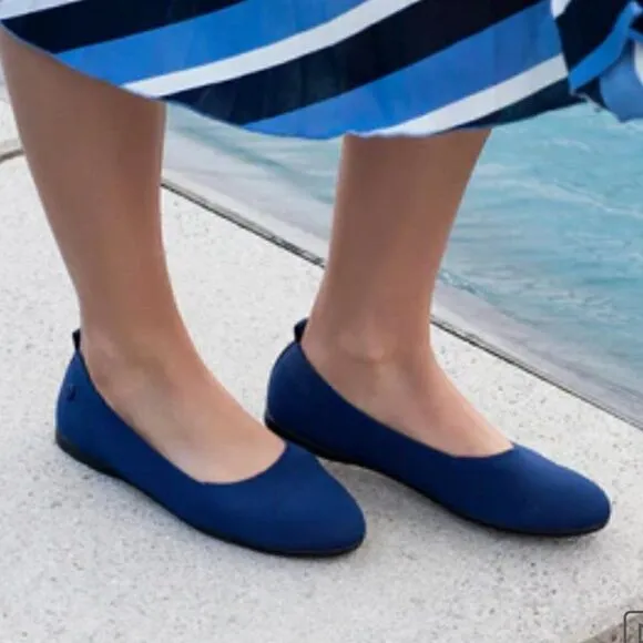 Giesswein Ballet Knit Flats Size EU 40 Dark Blue Washable Comfort
