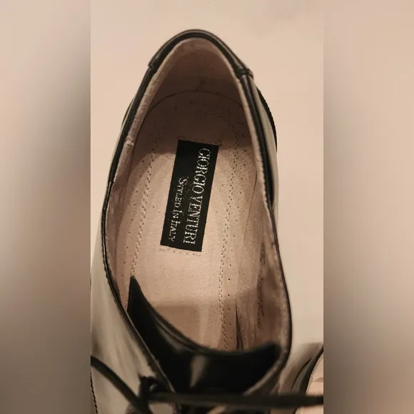 Giorgii Venturi Black Leather Men's Dress Shoes Size 12