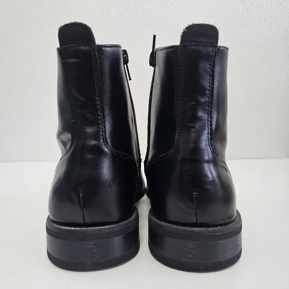 Giorgio Brutini Fielding Black Plain Toe Genuine Leather Zip Side Boots Size 8