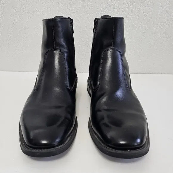 Giorgio Brutini Fielding Black Plain Toe Genuine Leather Zip Side Boots Size 8