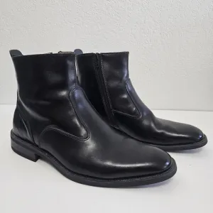 Giorgio Brutini Fielding Black Plain Toe Genuine Leather Zip Side Boots Size 8