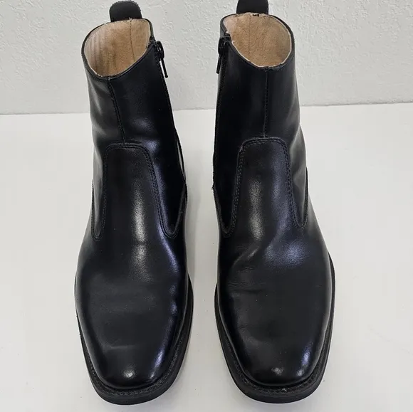 Giorgio Brutini Fielding Black Plain Toe Genuine Leather Zip Side Boots Size 8