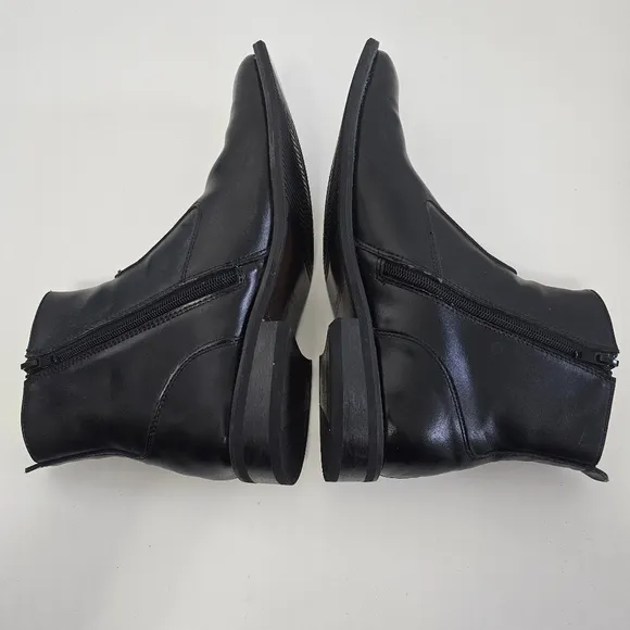 Giorgio Brutini Fielding Black Plain Toe Genuine Leather Zip Side Boots Size 8