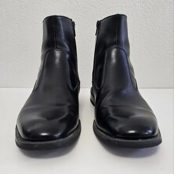 Giorgio Brutini Fielding Black Plain Toe Genuine Leather Zip Side Boots Size 8