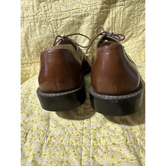 Giovanni Men's  Brown Leather Dress Shoes Lace Up Square Toe 174088 SZ 8