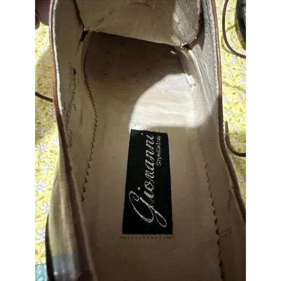 Giovanni Men's  Brown Leather Dress Shoes Lace Up Square Toe 174088 SZ 8