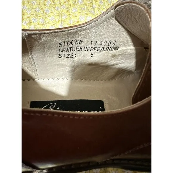 Giovanni Men's  Brown Leather Dress Shoes Lace Up Square Toe 174088 SZ 8