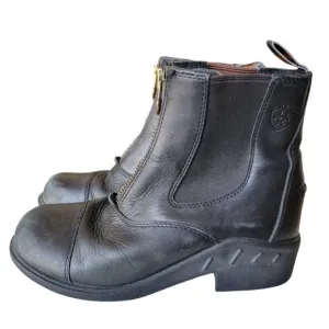 Girls Ariat Devon Black Zip Boots SZ 6B