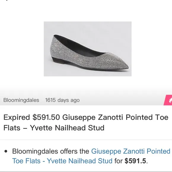 Giuseppe Zanotti 💎LUXURY💎 rhinestone embellished Pointed Toe Flats