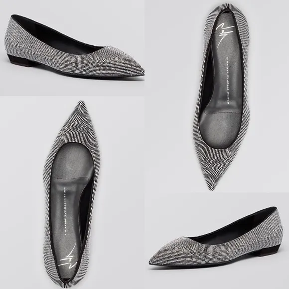 Giuseppe Zanotti 💎LUXURY💎 rhinestone embellished Pointed Toe Flats