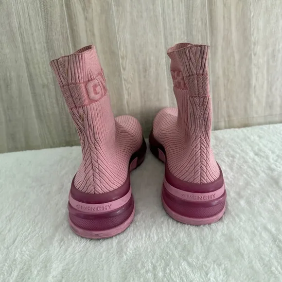 GIVENCHY  Pink Sneakers with Ribbed Knit Upper Size 40 Made in Italy