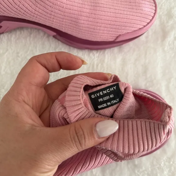 GIVENCHY  Pink Sneakers with Ribbed Knit Upper Size 40 Made in Italy