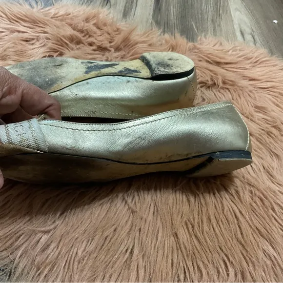 Givenchy Pointed Gold Ballet Flats Size 36