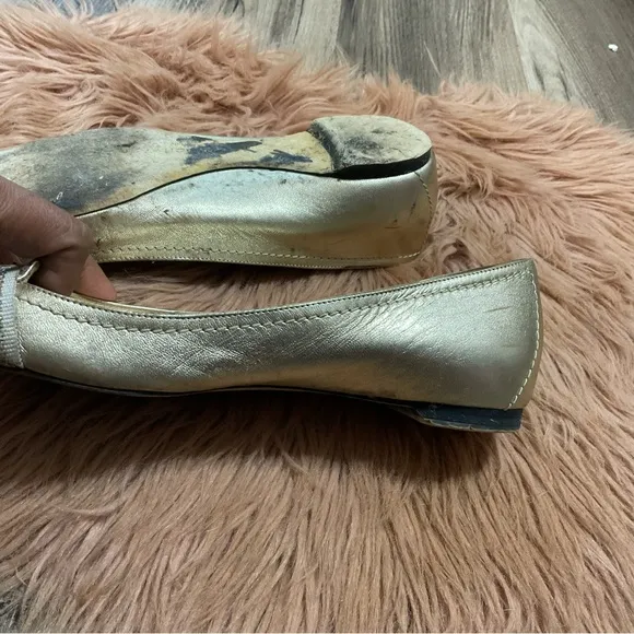Givenchy Pointed Gold Ballet Flats Size 36