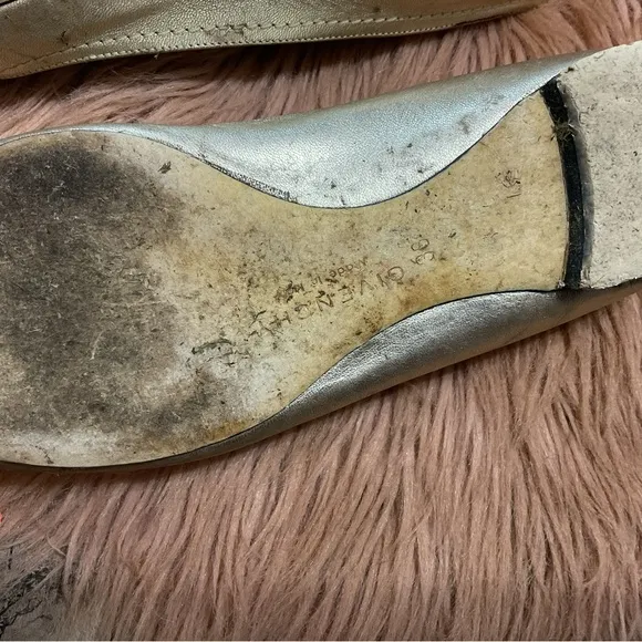 Givenchy Pointed Gold Ballet Flats Size 36
