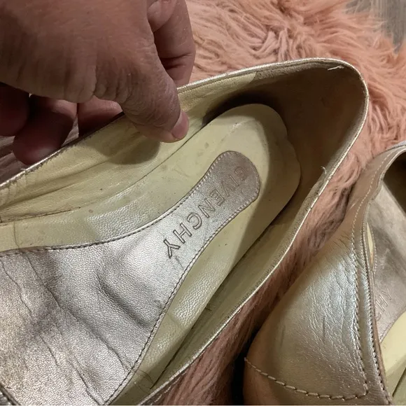 Givenchy Pointed Gold Ballet Flats Size 36