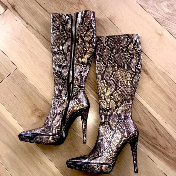 Gold Leather Boots