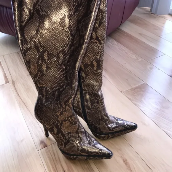 Gold Leather Boots