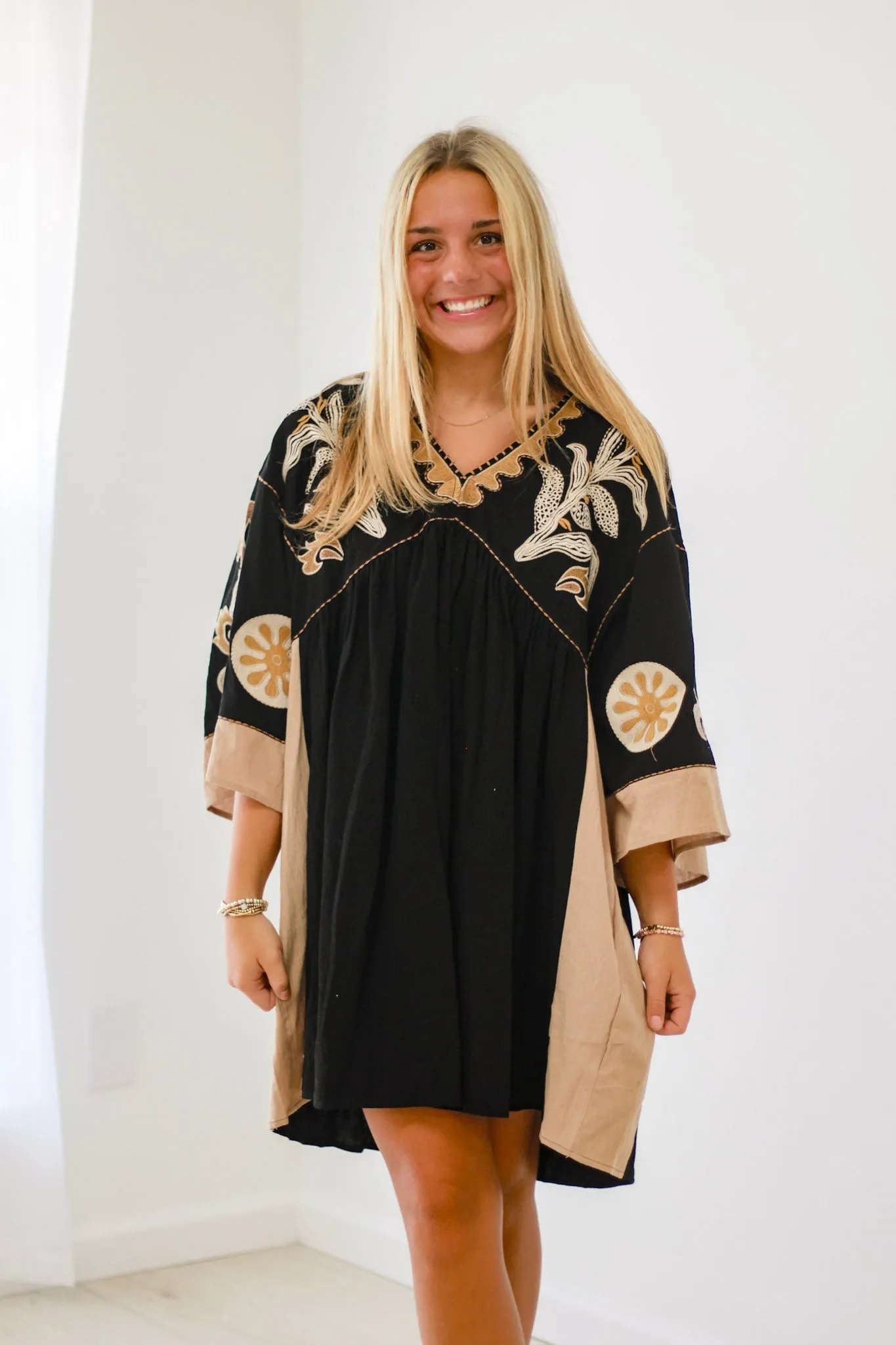 Golden Hour Babydoll Dress in Black