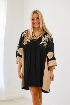 Golden Hour Babydoll Dress in Black