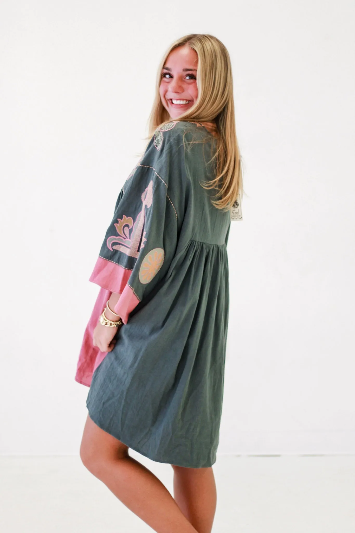 Golden Hour Babydoll Dress in Teal