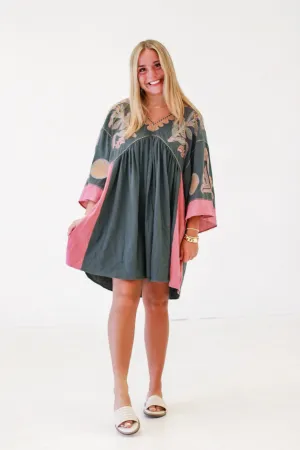 Golden Hour Babydoll Dress in Teal